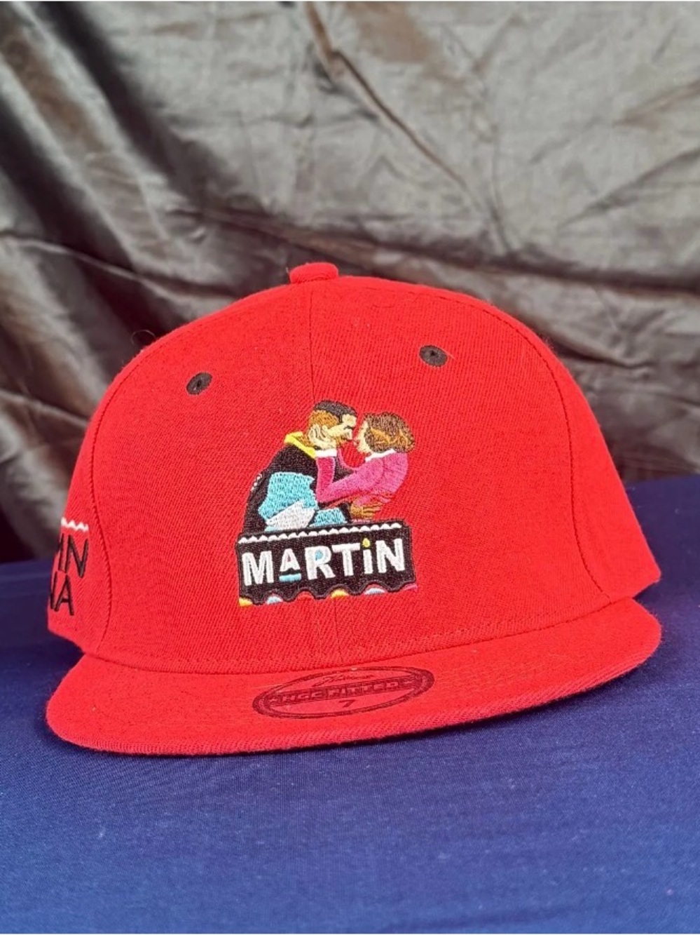 Embroidered Red Baseball Cap - Men's Snapback Hat